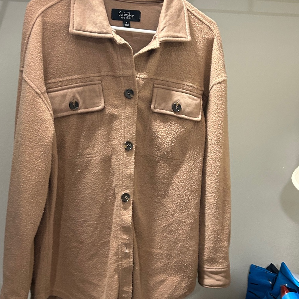 Cozy Tan Button-Up Women's Shacket